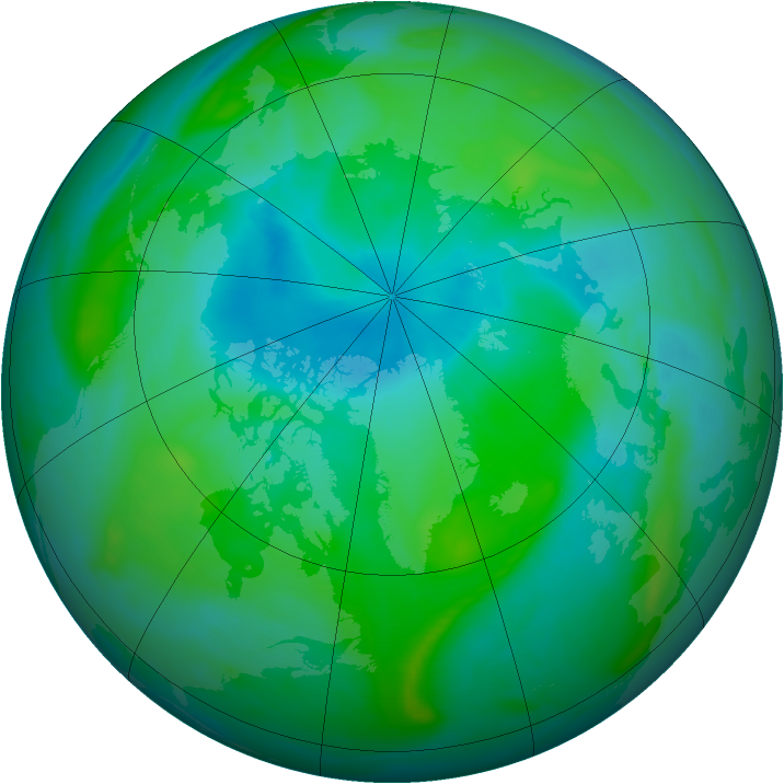 Arctic ozone map for 24 August 2007